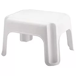 Rubbermaid Durable Roughneck Plastic Family Sturdy Small Step Stool, White