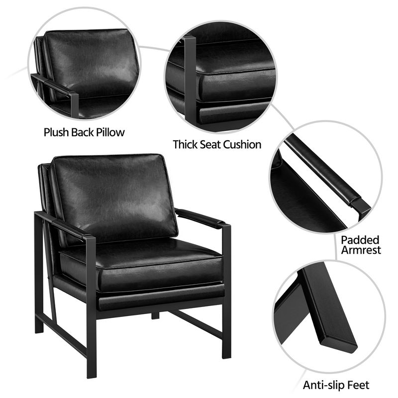 Yaheetech Retro Upholstered Accent Chair Arm Chair, 5 of 10