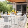 Aluminum Outdoor Dining Table, Large Rectangular Expandable Patio Table for 6-8 People W/ Adjustable Feet for Deck Balcony Garden, 67.91- 91.33inch - 2 of 4
