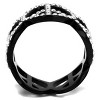 Slickblue Women’s Fashion Ring in IP Black Stainless Steel, Clear Synthetic Crystal, Peace Design, Sizes 5-10 - 3 of 4