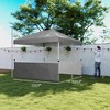 Aghana Digitals Dark Gray 10x10 Pop Up Canopy: UV50+ Sun Shelter with 2 Half Sidewalls, Wheeled - 2 of 4