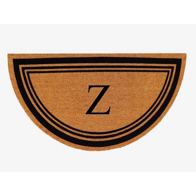 A1HC Coir and PVC Backing Half Round Monogrammed Flock Door Mat, 30"x60", Anti-Shed Heavy Duty Doormats