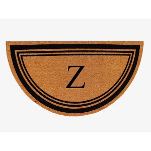 A1HC Coir and PVC Backing Half Round Monogrammed Flock Door Mat, 30"x60", Anti-Shed Heavy Duty Doormats - 1 of 4