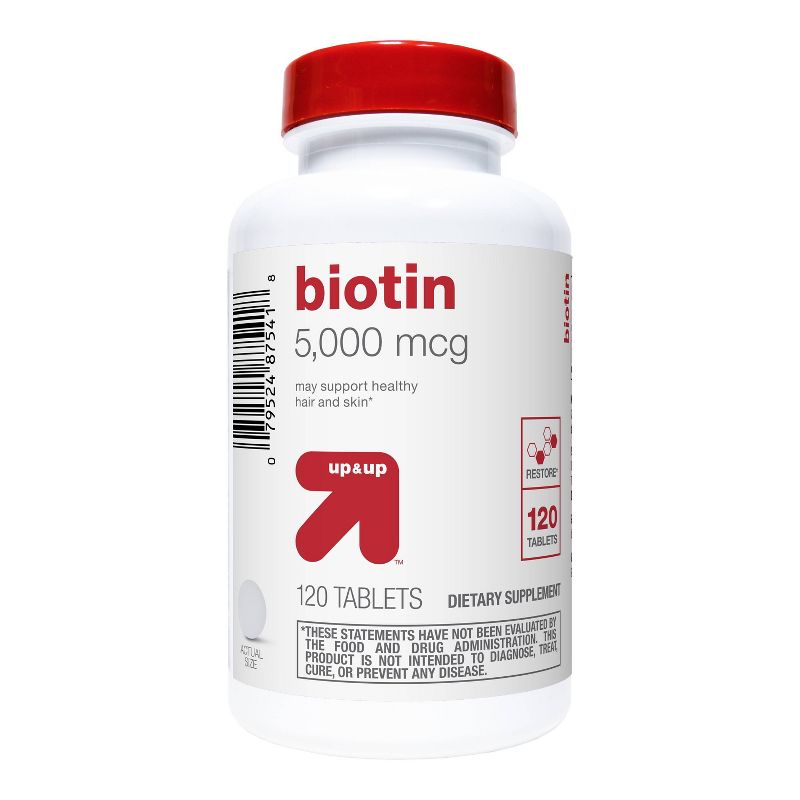 Biotin Dietary Supplement Tablets - 120ct - up &#38; up&#8482;, 1 of 5