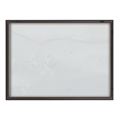 Rocky Shores Coastal Glass Print with Gray Frame, 18x24