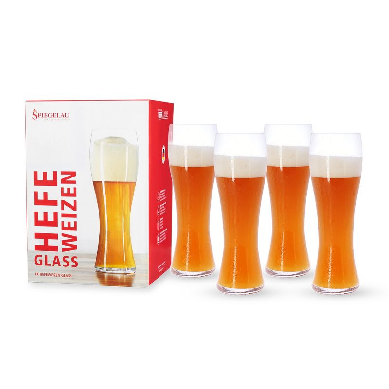 Spiegelau Beer Classics Hefeweizen Glasses, Set of 4, Lead-Free Crystal, Modern Beer Glasses, Dishwasher Safe, Hefe Glass Gift Set, 24.7 oz, Clear, 4 of 6