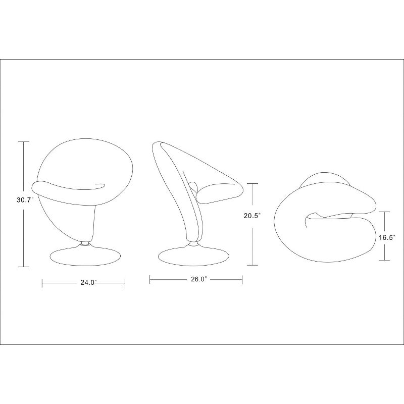Curl Wool Blend Swivel Accent Chair - Manhattan Comfort, 6 of 7