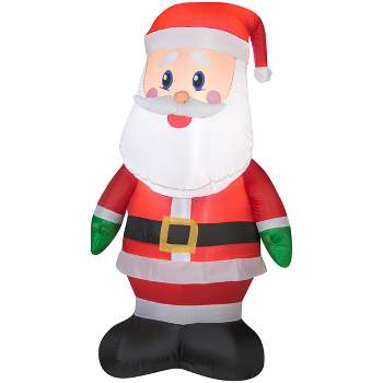 Gemmy Christmas Airblown Inflatable Outdoor Santa, 4 ft Tall, Multicolored