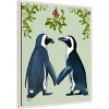 Amanti Art 23"x28" Penguins and Mistletoe by Fab Funky Framed Canvas Wall Art Print - 2 of 4