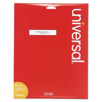 Universal Laser Printer File Folder Labels 3-7/16" x 2/3" White 750/Box 80011