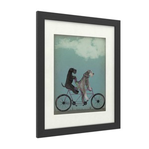 Trademark Fine Art - Fab Funky 'Schnauzer Tandem' Matted Framed Art - 1 of 3