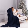 PiccoCasa Home Decor Soft 100% Cotton Cable Knit Throw Bed Blanket  for Sofa - 3 of 4