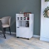 NicBex Mobile Kitchen Island Cart Morden Kitchen Carts on Wheels with Storage, 1 Cabinet Door and 4 Bottle Rack for Kitchen - 2 of 4