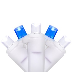 Northlight 50ct Wide Angle LED String Lights Blue/White - 16.25' White Wire - 1 of 4