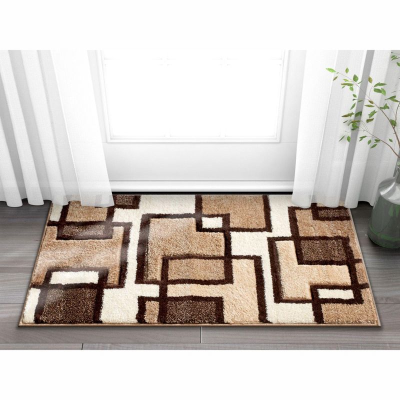 Uptown Squares Modern Geometric Comfy Casual Hand Carved Abstract Boxes Contemporary Thick Soft Plush Area Rug, 3 of 5