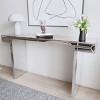 60" Silver Mirrored Console Table with Fluted Glass,Scratch-Resistant Glam Entryway Table for Living Room–The Pop Home - 2 of 4