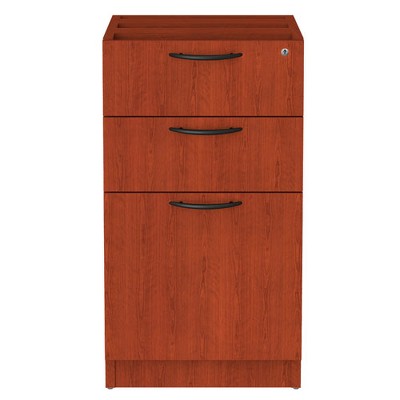 Medium Cherry 3-Drawer Lockable Legal Size Pedestal File Cabinet