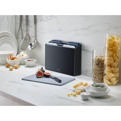 Graphite Plastic 4-Piece Rectangular Chopping Board Set