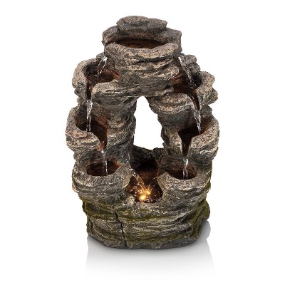 Alpine 14" Layered Rock Fountain Brown