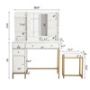 Makeup Vanity Desk with Stool and Charging Station, White Vanity Set Makeup Table with Mirror & Lights - 2 of 4