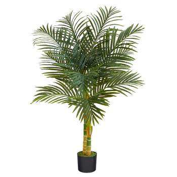 Nearly Natural 4’ Double Stalk Golden Cane Artificial Palm Tree