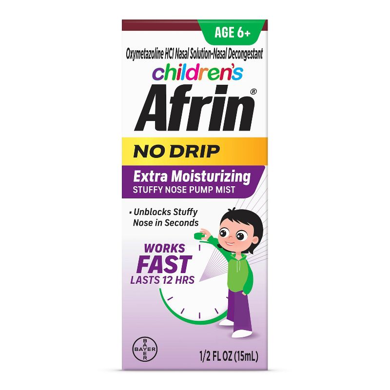 Children&#39;s Afrin No Drip Extra Moisturizing 12 hour Stuffy Nose Nasal Spray - 6+years - 0.5 fl oz, 1 of 10