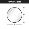 PexFix Classic Round Accent Bathroom Mirror Metal Frame Hanging Wall Mounted Circle Mirror for Wall Decor Vanity Entryway Living Room - 2 of 4