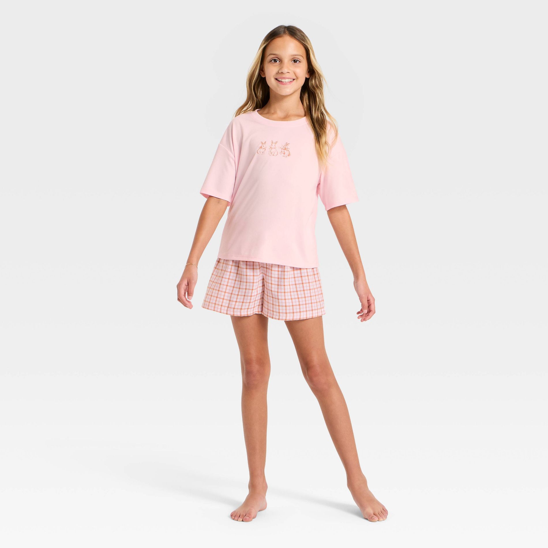 Girls' Boxer Shorts and T-Shirt Pajama Set - art class™