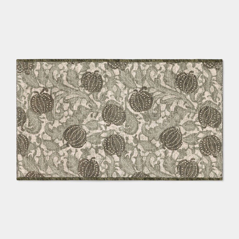20"x34" Fall Pumpkins Harvest Scatter Rug Green - Threshold™