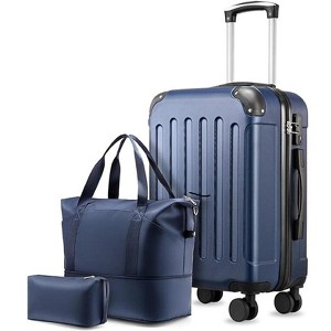Carry On Luggage 22x14x9 Airline Approved, Hardside Suitcase with Wheels, TSA Approved, Tote Bag - 1 of 4