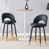 KTMBDW Modern Bar Stools Set of 2, 360 Swivel PU Upholstered Swivel Bar Stools, Upholstered Bar Chairs with Back and metal legs for Kitchen Island - 3 of 4