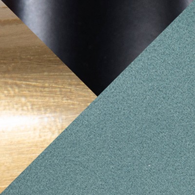 Light Blue Velvet Adjustable Swivel Barstools with Metal Frame, Set of 2