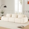 114" Modular Sectional Sofa Flannelette 3-Seater Deep Seat Buckle No Assembly Cream - 2 of 4