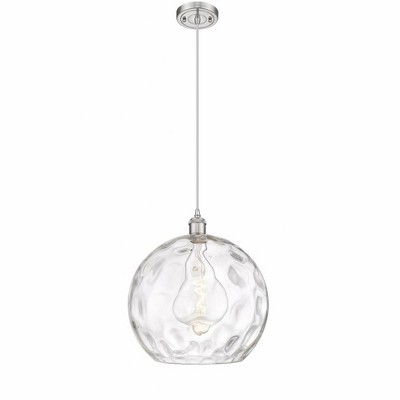 Innovations Lighting Athens Water Glass 1 - Light Pendant in  Brushed Satin Nickel