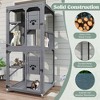 ELJGET Outdoor Large Catio for Multiple Cats, Wooden Cat House, Aluminum Walk-In Cat Enclosure, Gray - 3 of 4