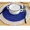 Home Mart Goods Blue Extra Thick Woven Trivet Round Placemats Natural Cotton Hot Potholder Mat Heat Resistant - 9"x9"(Pack of 4) - 4 of 4