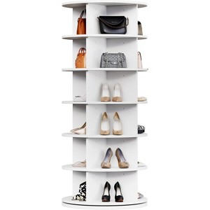 6-Tier Round Rotating Shoe Tower, 360° Spinning Shoe Organizer Stand with Large Capacity, Space-Saving Shoe Storage for Closet, Bedroom & Entryway - 1 of 4