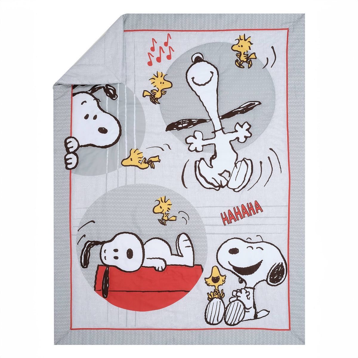 Lambs & Ivy 4pc Snoopy Love Toddler Bedding Set - Gray/Red/White - thumbnail 7