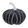 Gulches 7x7x7" Fabric Black Stripe Pumpkin Decor, Halloween Holiday Decor - 2 of 4