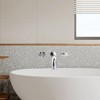 WOWOW 2-Handle Wall-Mount Brass Roman Tub Faucet with Long Spout Reach in Brushed Nickel (Valve Included) - 2 of 4