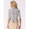 Allegra K Women's Evening Wedding Half Sleeve Ruffle Hem Elegant Lace Cardigan - 3 of 4