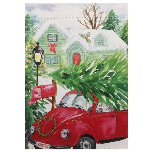 Northlight Red Car and Christmas Tree Outdoor Garden Flag 12.5" x 18" - image 1 of 3