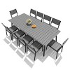 Crestlive Products Patio Outdoor Dining Set with Armless Chairs Wooden-Like Top & Aluminum Frame & Umbrella Hole - 2 of 4