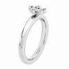 Black Bow Jewelry Sterling Silver & 1/20 Ctw Diamond Stackable 6mm Flower Ring - 3 of 4