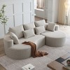 KWPZQEB 105'' Curved Sectional Sofa, 4-Seater Modular Sectional Sofa with 7 Pillows & Deep Seat, Comfy Chenille Couches for Living Room - 2 of 4