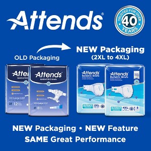 Attends Bariatric Incontinence Disposable Briefs, Multiple Sizes, SecureGrip Tab Closure, Ultimate Absorbency Core and Leakage Protection - 1 of 3