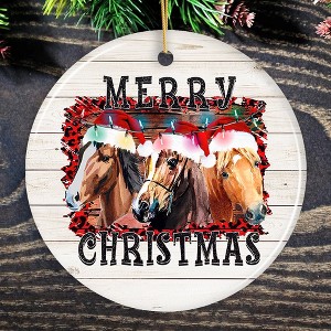 Merry Christmas Horse Stable Christmas Ornament| OrnamentallyYou - 1 of 3