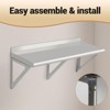 Stainless Steel Shelf 12" x 48", 250lb Commercial Shelves Wall Mount Metal Shelving with Backsplash and Brackets for Kitchen, Restaurant, Laundry - 4 of 4