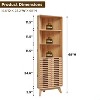 SinCiDo Medieval 68" H Corner Bathroom Cabinet, w/ 3 Adjustable Shelves,Slat Hinged Doors, Curved Edges,Suitable for Kitchens,Living Rooms,Natural Oak - 3 of 4