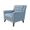 Mid-Century Modern Armchair with Tufted Waffle Stitch and Rubber Legs - 4 of 4